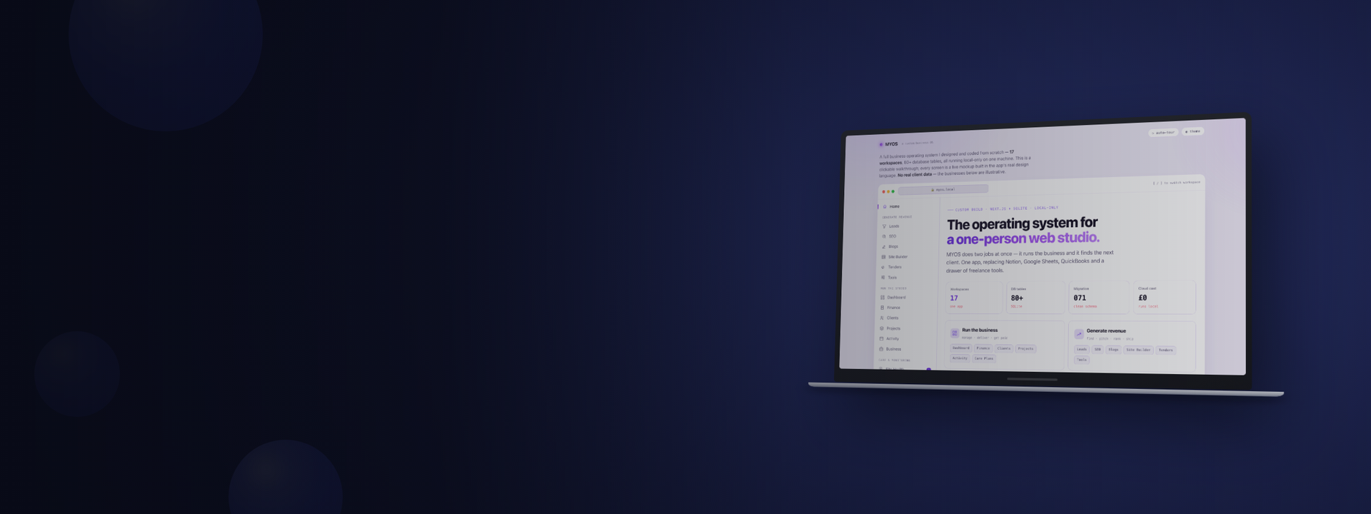 A screen with a program open on it — MYOS | Software Project