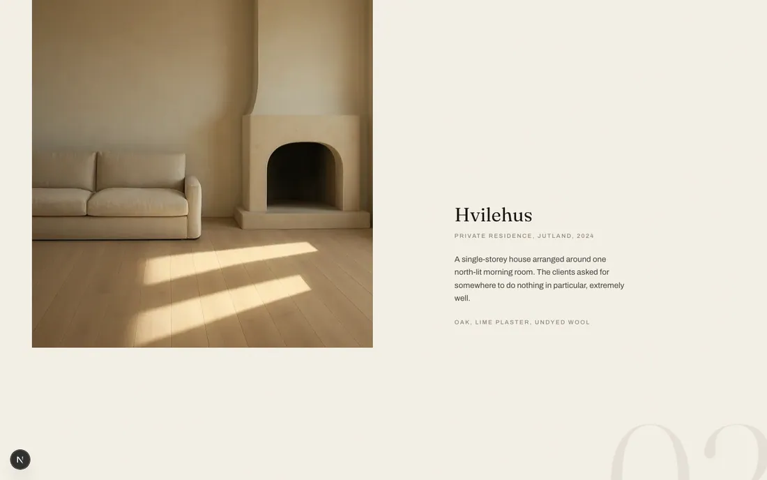 HAVN selected works, an interior plate set against an oversized index numeral