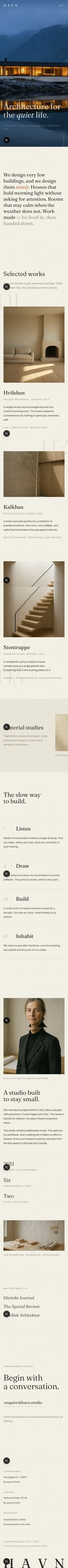 HAVN concept site on mobile